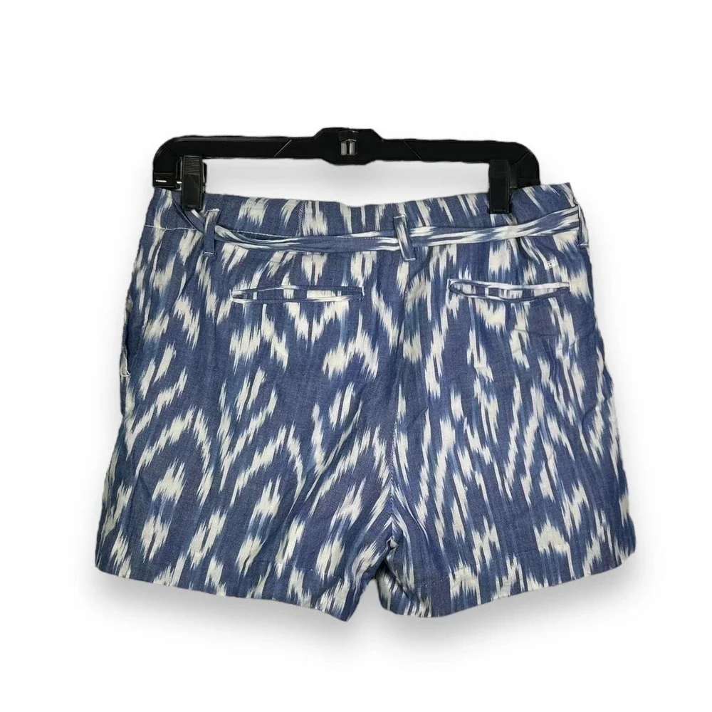 Tommy Hilfiger Beachy Blue and White Belted Bermuda Shorts Size 8 - 